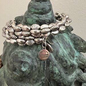 Alex and Ani Chunky Silver Beaded Wrap bracelet